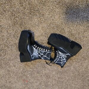 Platform Boots with Web Design